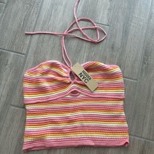 NWT CROCHET HALTER TOP
